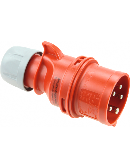 Ficha macho 3P+T 16A IP44 C/ INVERSÃO DE FASE