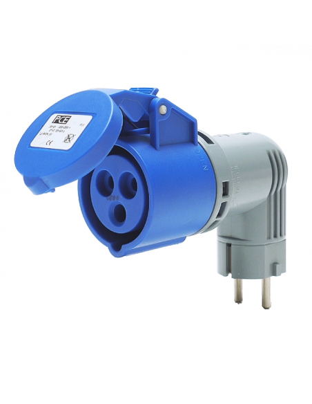 ADAPTADOR CEE SCHUKO MACHO 16A 250V FÊMEA 16A 3P