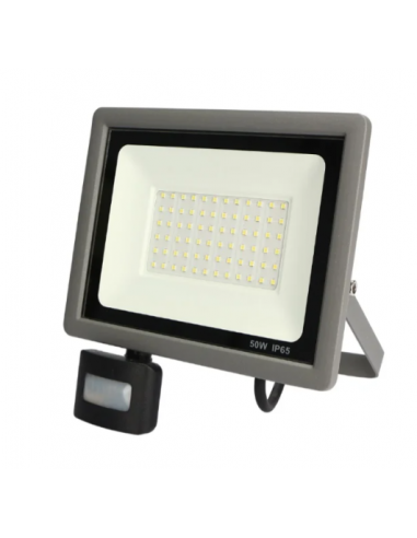 PROJETOR LED SLIM 50W C/ SENSOR 5000LM 6500K CZ/PT