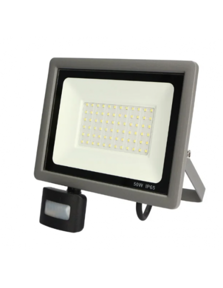 PROJETOR LED SLIM 50W C/ SENSOR 5000LM 6500K CZ/PT