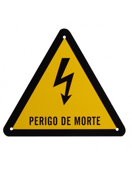 CHAPA DE AVISO "PERIGO DE MORTE" ALUMINIO CHAPA DE AVISO "PERIGO DE MORTE" ALUMINIO