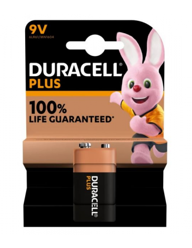 PILHA ALCALINA DURACELL PLUS 9V (6LR61) [BLISTER 1]