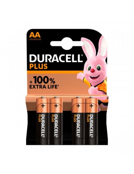 Pilha Alcalina Plus Duracell (AA) LR6 Bliester 4