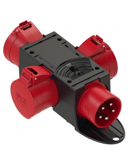 ADAPTADOR CEE ENT. MACHO 5P16A E 3 SAIDAS 5P 16A ADAPTADOR CEE ENT. MACHO 5P16A E 3 SAIDAS 5P 16A
