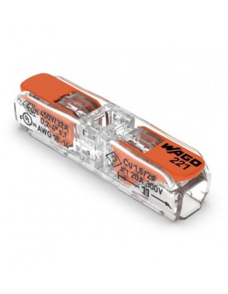 Ligador Wago p/fio flexivel 2 Condutores em Linha