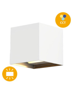 APLIQUE MURO DIRECCIONAVEL LED IP65 2x3W PLASTICO BRANCO CCT