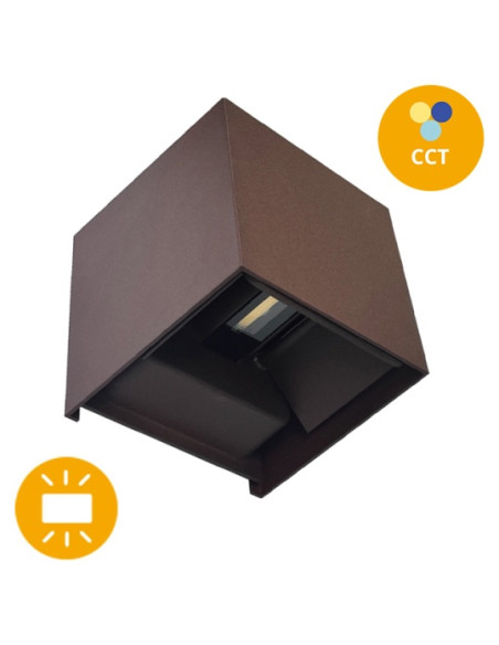 APLIQUE MURO DIRECCIONAVEL LED 2X5W CCT ALUMINIO CORTEN IP65