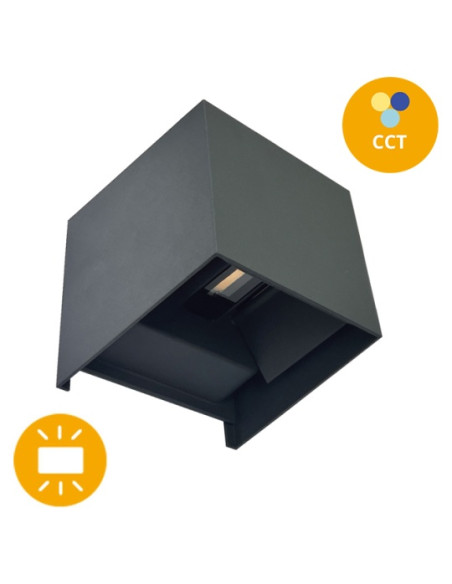 APLIQUE MURO DIRECCIONAVEL LED 2X5W CCT ALUMINIO ANTRACITE IP65
