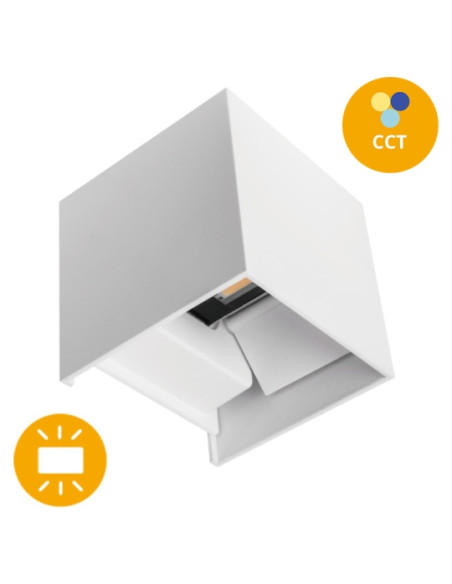 APLIQUE MURO DIRECCIONAVEL LED 2X5W CCT ALUMINIO BRANCO IP65